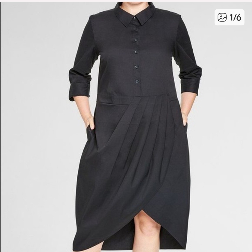 Universal Standard Black Danielle Shirt Dress